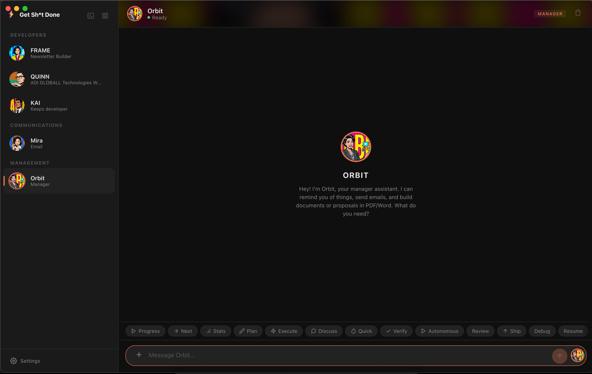 Your AI team dashboard